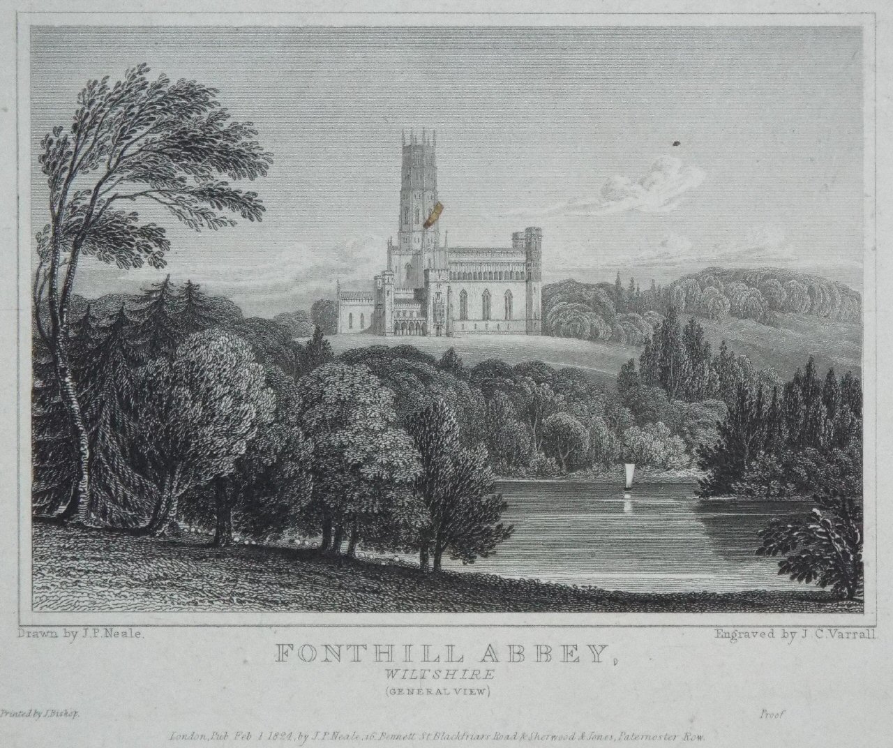 Print - Fonthill Abbey, Wiltshire (General View) - Varrall